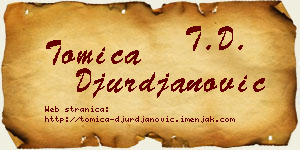Tomica Đurđanović vizit kartica